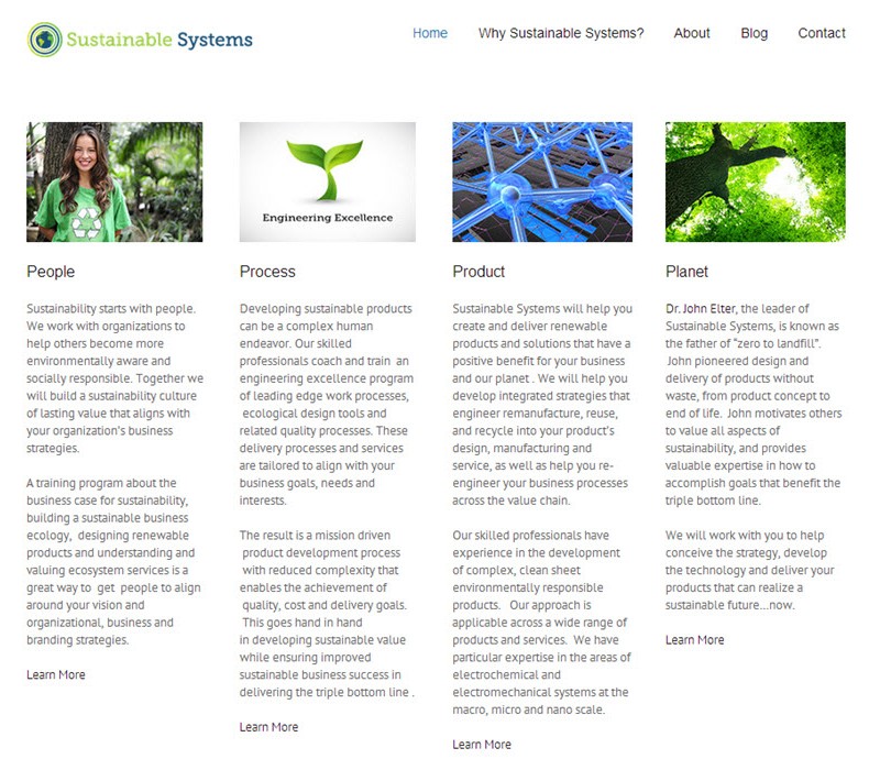 Website and Artwork for Sustainable Systems